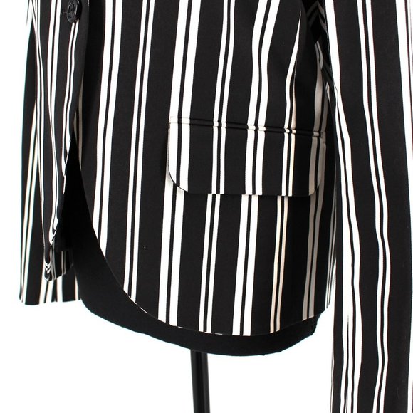 NWT Marc Jacobs Redux Grunge Collection Striped Blazer Jacket Black Ivory size 6 - Picture 8 of 11